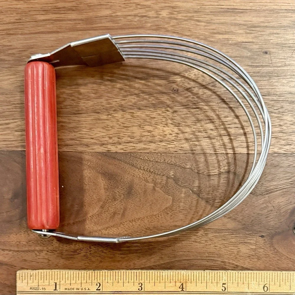 7pc VTG 50s Red Handle Kitchen Utensils Country‎ Farmhouse Rustic Cooking Tools
